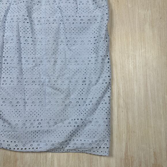 LOFT Blue Eyelet Patterned Cottagecore Boho Sleeveless Sundress Tank Dress 10 - Picture 11 of 12